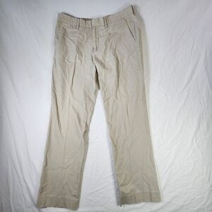 J.Crew Mens 34x32 Linen Cotton Pants Khaki Beige Straight Leg Lightweight Casual
